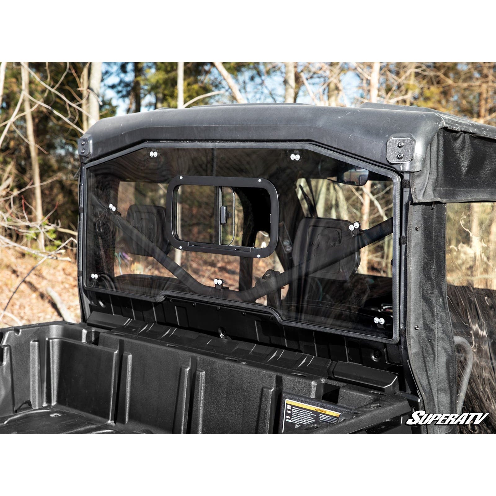 SuperATV Can-Am Defender Sliding Rear Windshield RWS-CA-DEF-SGW-76