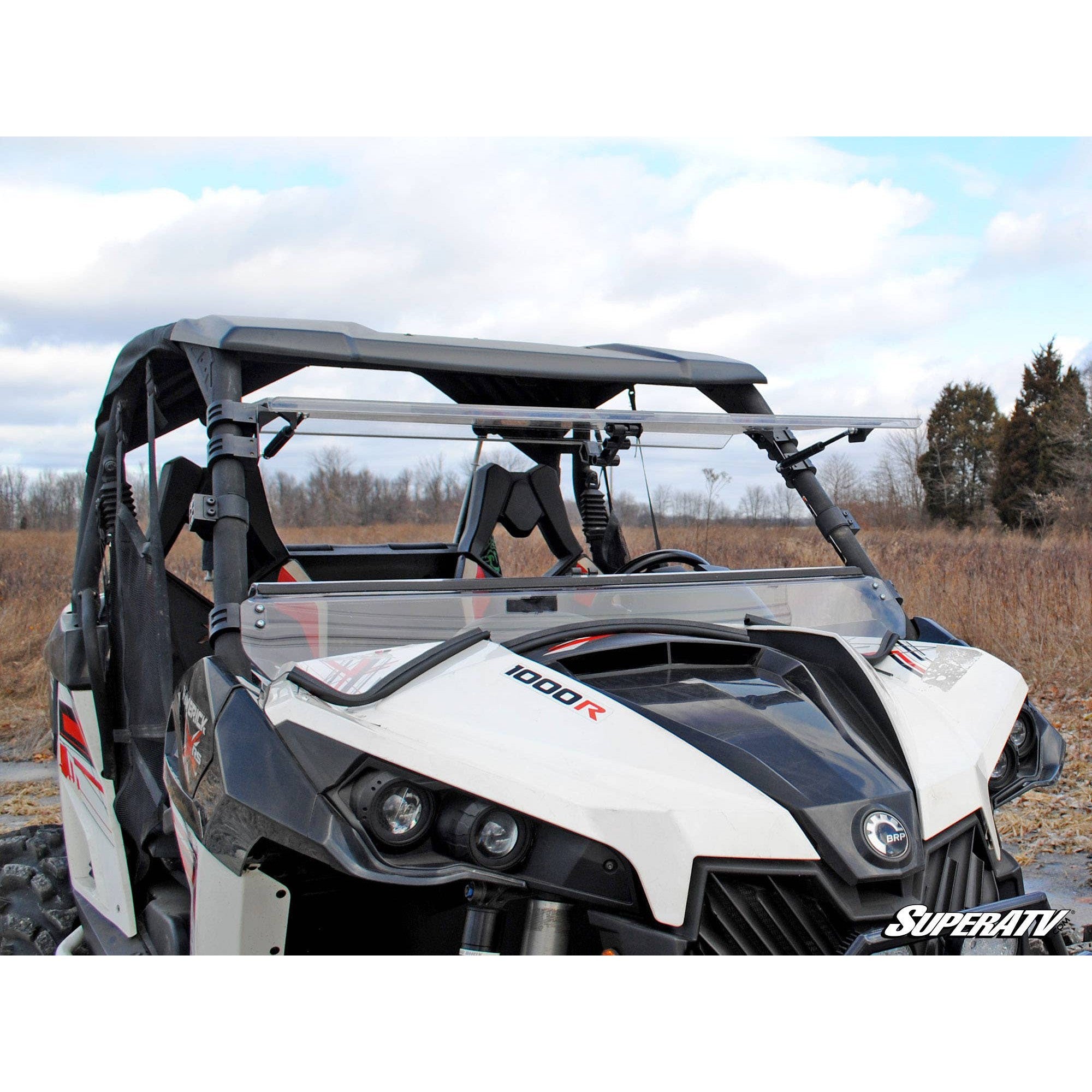 SuperATV Can-Am Maverick Scratch Resistant Flip Windshield FWS-CA-MAV-001-70