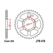 Steel Rear Sprocket 42T fits Street KAWASAKI ZZR600 2005-2008