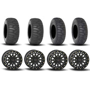 System 3 SB-6 Beadlock Matte Black 15" Wheels And SS360 Sand/Snow Tires [32x10-15] ,[32x12-15]