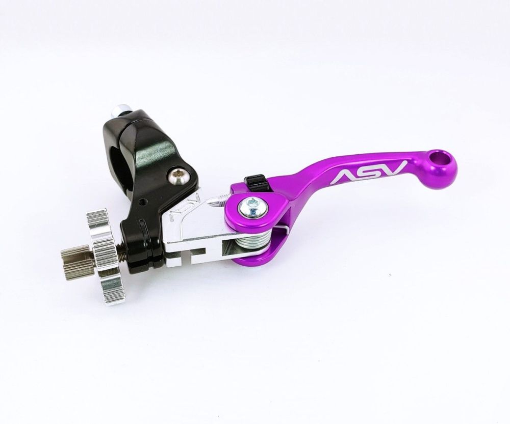 ASV F4 Off-Road Clutch Lever With Hot Start Perch Shorty Purple CDF406SH