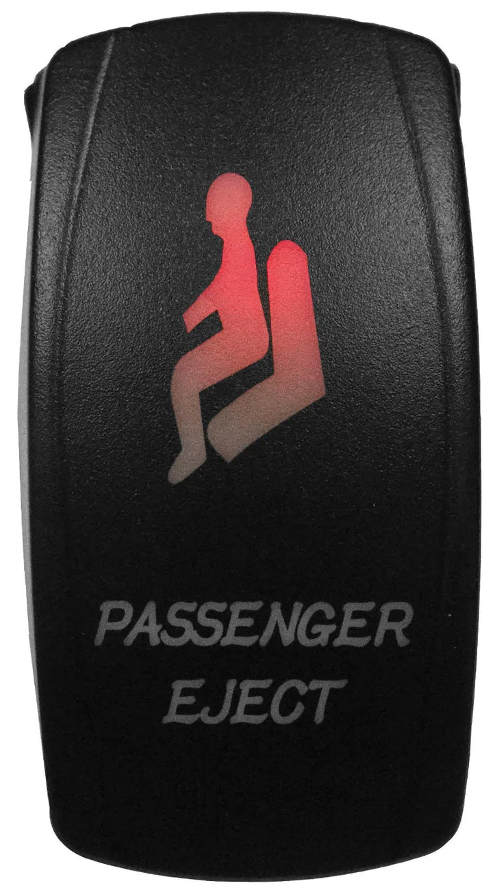 DragonFire Racing Laser-Etched Dual LED Switch - Passenger Eject on/off - Red - 04-0081