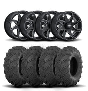 ITP Twister 14" Black Wheels And Mud Lite Tires [27x10-14]