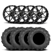 ITP Tornado 15" Matte Black Wheels And Cryptid Tires [32x10-15]