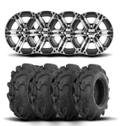 ITP SS212 12" Machined Black Wheels And Mega Mayhem Tires [28x9-12]