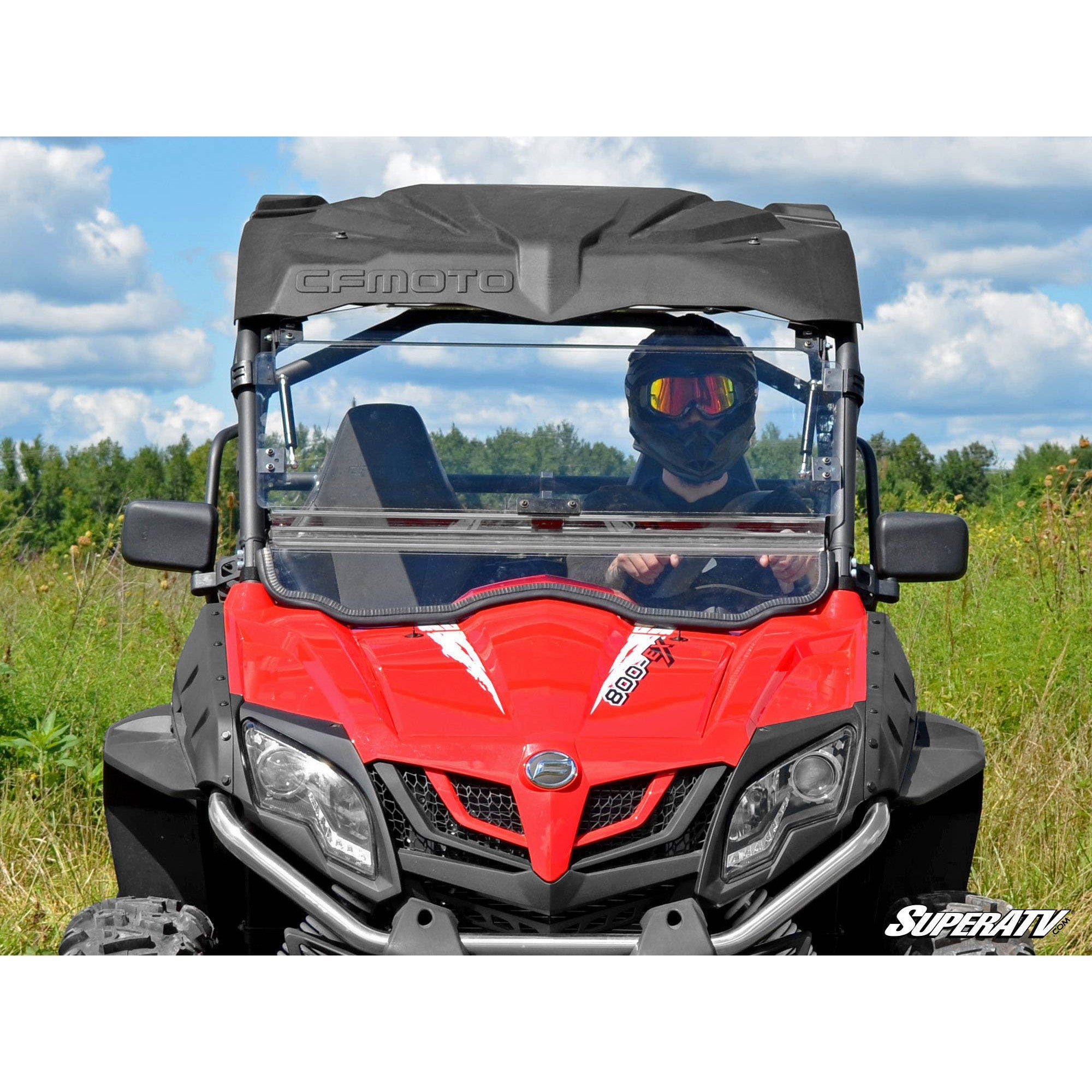 SuperATV CFMOTO ZForce Scratch Resistant Flip Windshield FWS-CF-ZF800EX-70