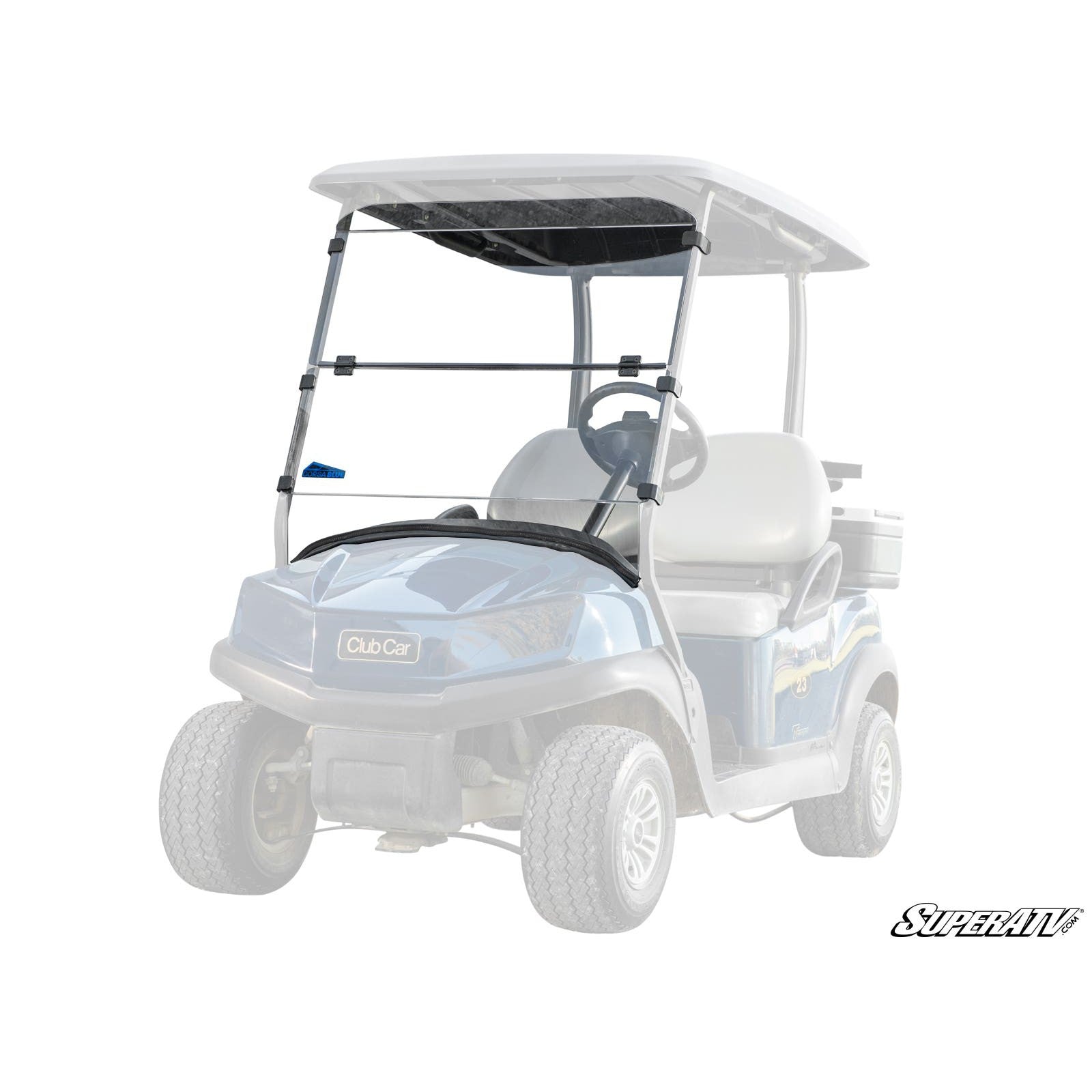 Corsa Blue Club Car Tempo Flip Down Windshield