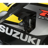 Protectores anticolisión estilo aerodinámico negros R&G Racing para Suzuki GSXR600 2004-2005