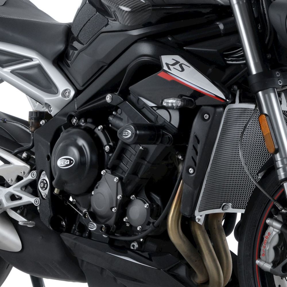 R&G Racing Black Aero Style Crash Protection Bobbins For 2017-2018 Triumph Street Triple R ABS 765
