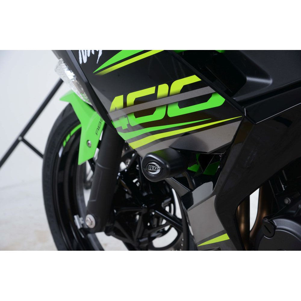 R&G Racing White Aero Style Crash Protectors For 2018-2020 Kawasaki Ninja 250