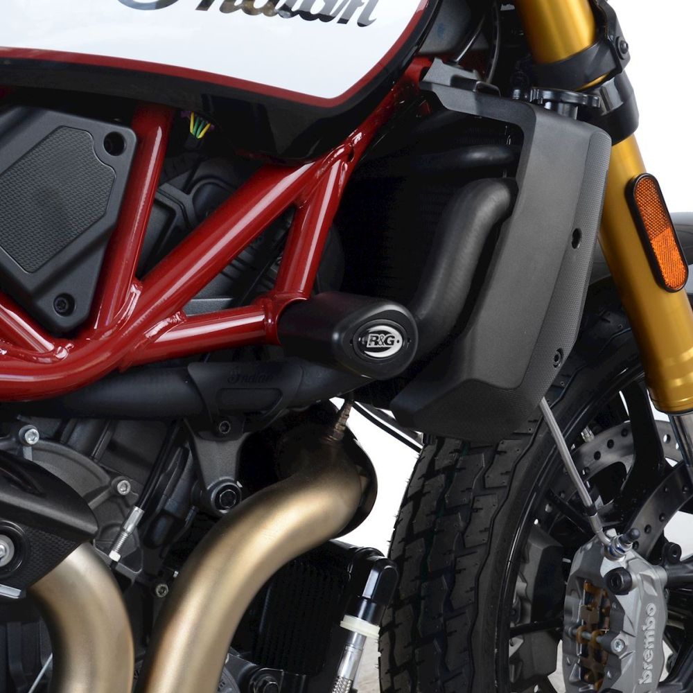 R&G Racing White Aero Style Crash Protection Bobbins For 2019-2024 Indian Motorcycles FTR1200