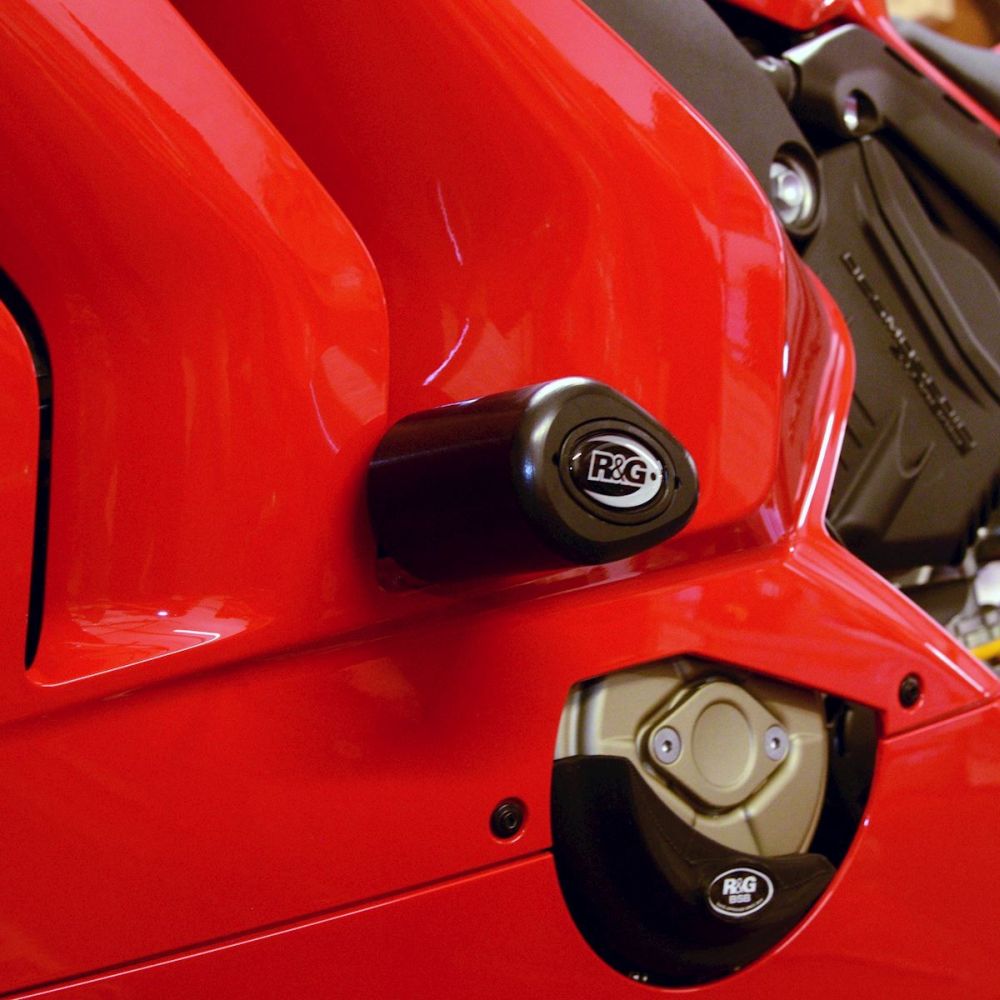 R&G Racing Black Aero Style Crash Protection Bobbins For 2020-2021 Ducati Panigale V4