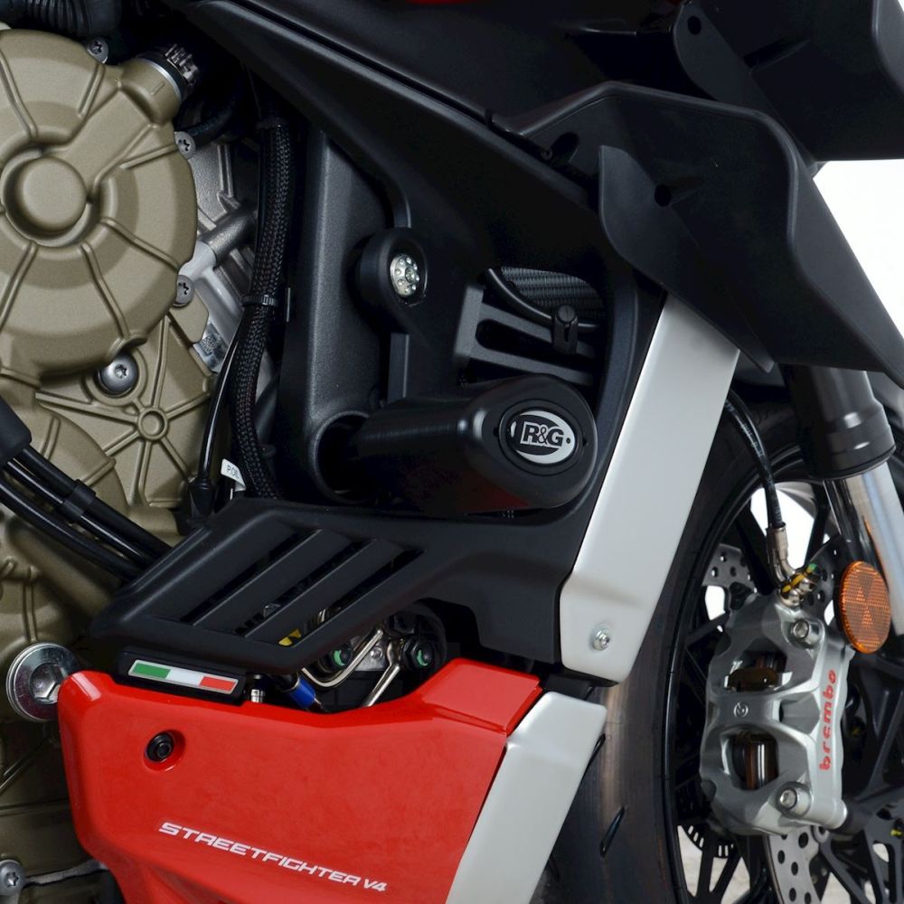 R&G Racing Black Aero Style Crash Protection Bobbins For 2020-2024 Ducati Streetfighter V4