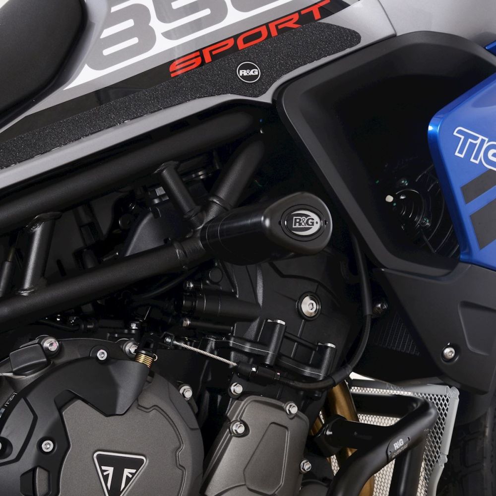 R&G Racing White Aero Style Crash Protection Bobbins For 2021 Triumph Tiger 850 Sport