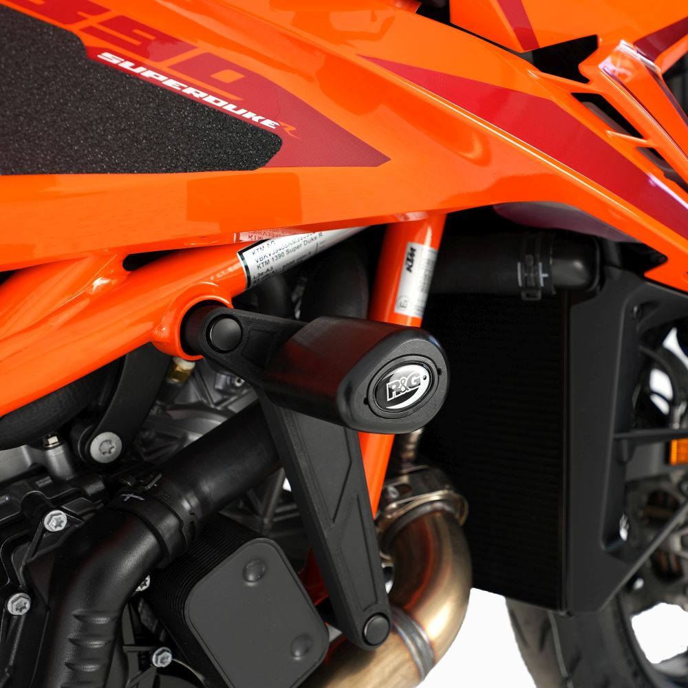 R&G Racing Black Crash Protectors For 2024 KTM 1390 Super Duke R CP0569BL