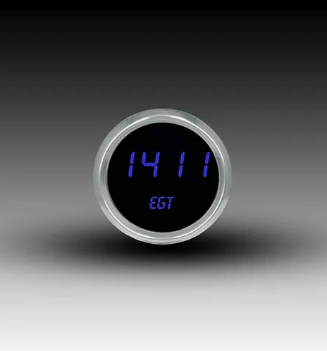 Intellitronix LED Digital Pyrometer/EGT 2 5/8" Gauge - Black Faceplate With Chrome Bezel