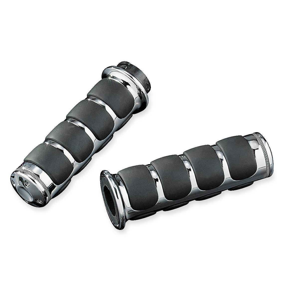 Harley FLHRS Road King Custom 2004-2007ISO Grips w/Accent Rings Chrome Kuryakyn