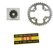 520 Standard Chain Natural,Front & Rear Sprocket Kit for HONDA ATC200X 1986-1987
