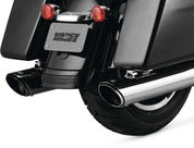 Vance And Hines Twin Slash Muffler 4in Round Slip On Exhaust Chrome With Fuelpak FP3