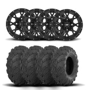 ITP Hurricane 12" Matte Black Wheels And Mud Lite Tires [30x10-12]