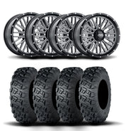 ITP Momentum 14" Machined Black Wheels And Versa Cross XTR Tires [28x10-14]
