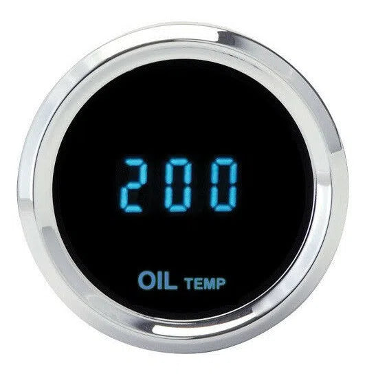Dakota Digital Solarix Series Round Oil Temperature Gauge Blue Display SLX-07-3