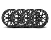 ITP Set of Four Storm Series Hurricane Wheels Matte Black 12x7 4/110 5+2