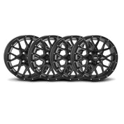 ITP Set of Four Storm Series Hurricane Wheels Matte Black 12x7 4/110 5+2