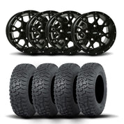 ITP Hurricane 14" Black Wheels And Terra Hook Tires [30x10-14]