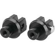 Puig Adventure Footpeg Adaptors Black Front - 6456N