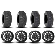 System 3 ST-5 Aluminum Matte Black 15" Wheels And SS360 Sand/Snow Tires [32x10-15] ,[32x12-15]