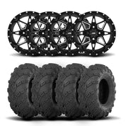 ITP Tornado 14" Matte Black Wheels And Mud Lite Tires [27x10-14]