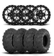 ITP Tornado 14" Matte Black Wheels And Mud Lite Tires [27x10-14]