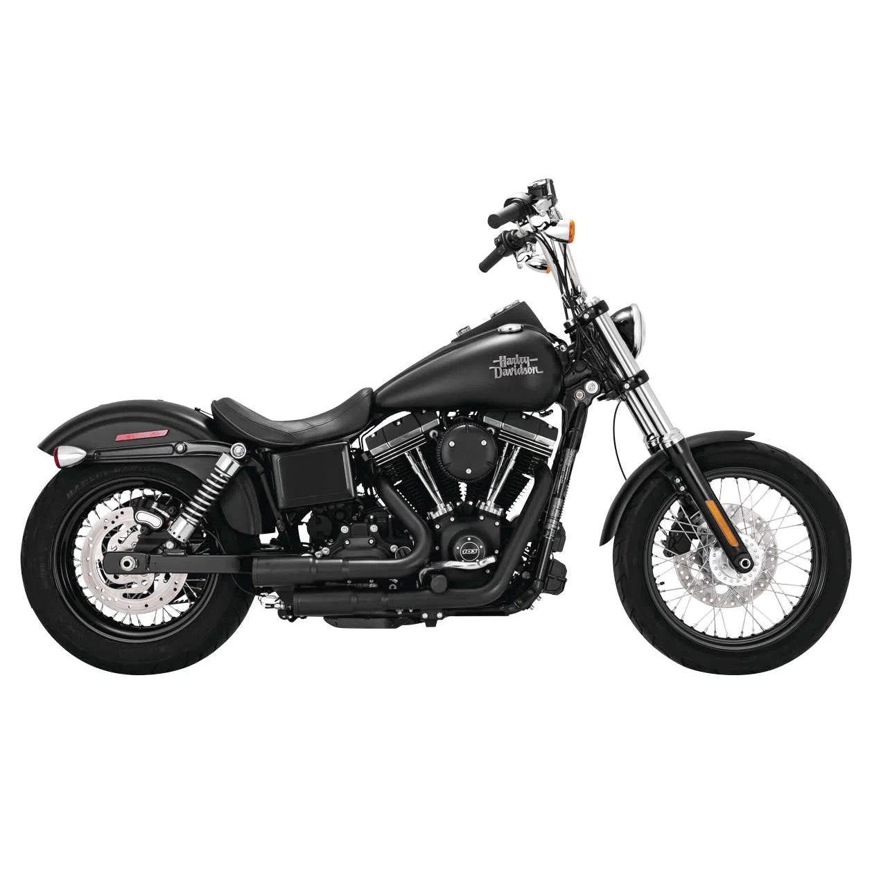 Vance & Hines 46876 VH Mini Grenades 2-2 Full Exhaust Harley Dyna 06-17 Black