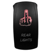 DragonFire Racing Laser-Etched Dual LED Switch - Finger rear light on/off - Red - 04-0067