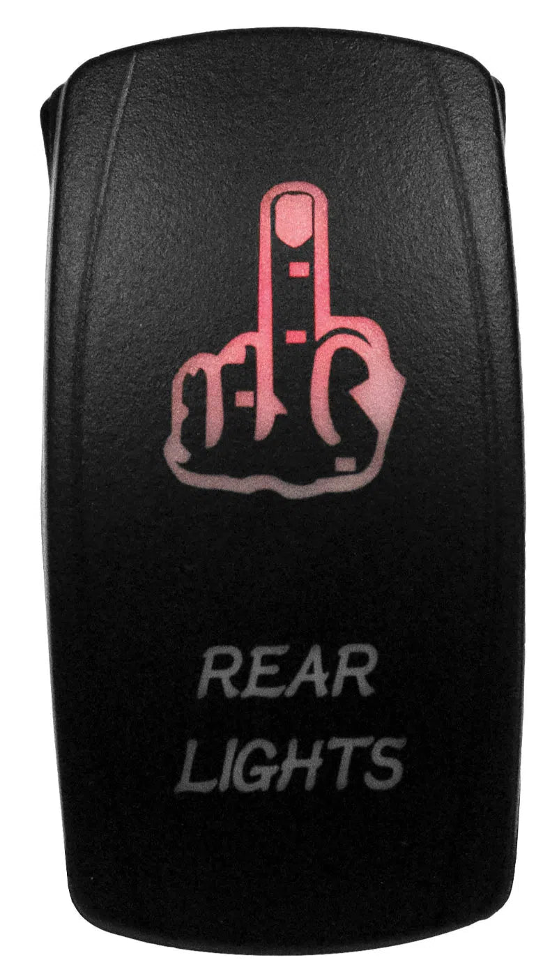 DragonFire Racing Laser-Etched Dual LED Switch - Finger rear light on/off - Red - 04-0067