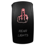 DragonFire Racing Laser-Etched Dual LED Switch - Finger rear light on/off - Red - 04-0067