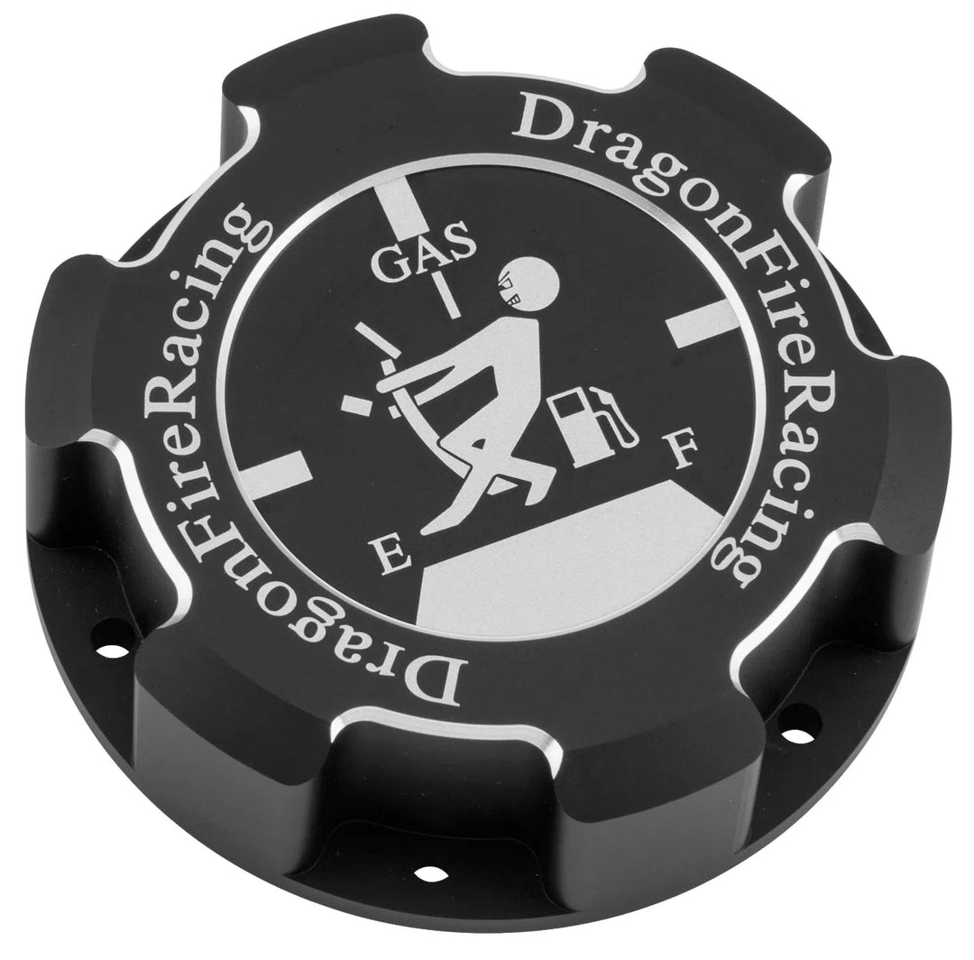 DragonFire Racing Billet Gas Cap for Polaris UTVs - Black - Fuel Tank Logo - 04-1803