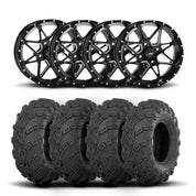 ITP Tornado 14" Matte Black Wheels And Mud Lite Tires [27x10-14]
