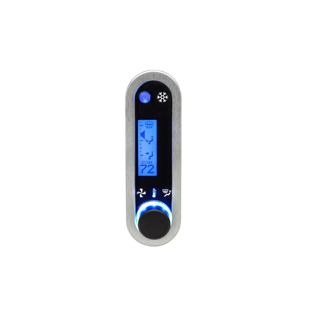 DCC Digital Climate Control - Vintage Air Gen IV - VHX Style - Vertical Chrome, Blue Display