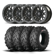 Set of Four Bullite Rider Wheels 14" Gray And Kenda K3203 Mastodon AT Tires [32x10R-14]