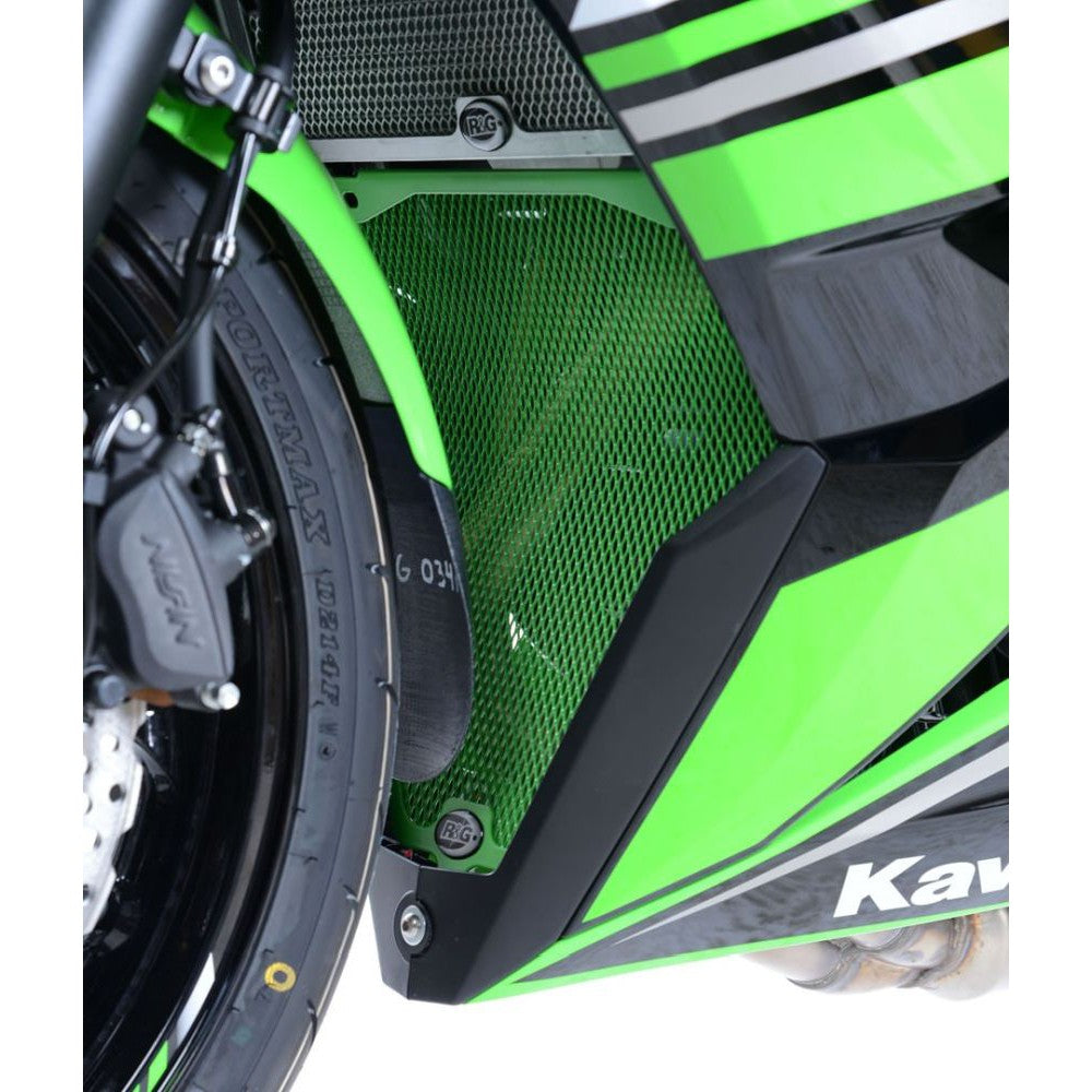 R&G Racing Green Downpipe Grill For 2017-2024 Kawasaki Ninja 650 EX650 DG0023GR
