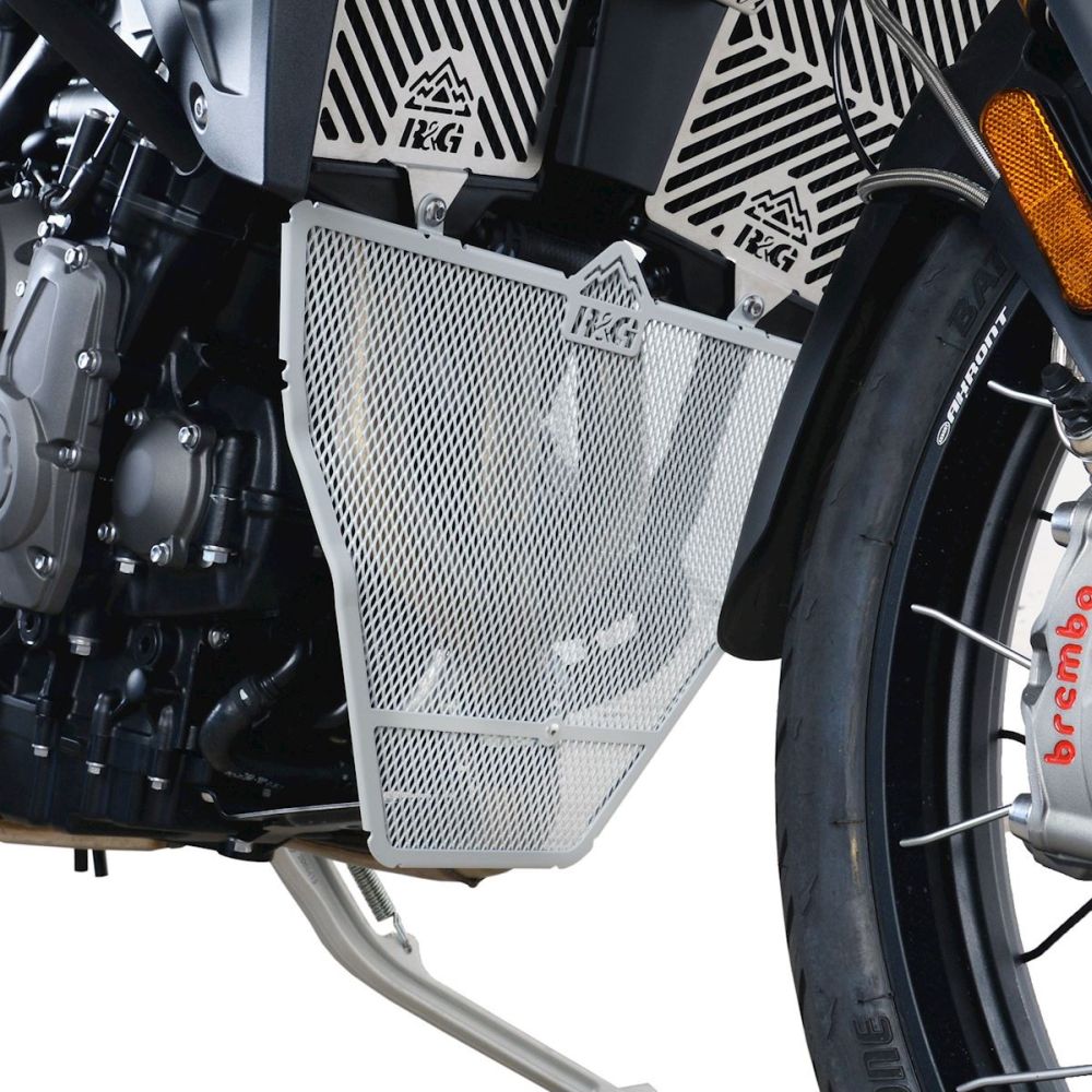 R&G Racing Silver Downpipe Grill For 2020-2024 Triumph Tiger 900