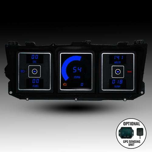 Conjunto de instrumentos digitales LED Intellitronix con placa frontal negra para Ford Bronco 1973-1979