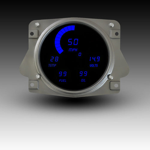 Conjunto de instrumentos digitales LED Intellitronix con placa frontal negra para Ford Bronco 66-77
