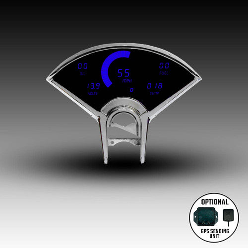 Intellitronix LED Digital Gauge Cluster Set With Black Faceplate For 55-56 Chevrolet Bel Air