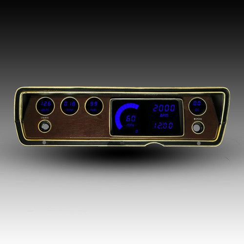 Conjunto de instrumentos digitales LED Intellitronix con placa frontal negra para Dodge Dart 70-76