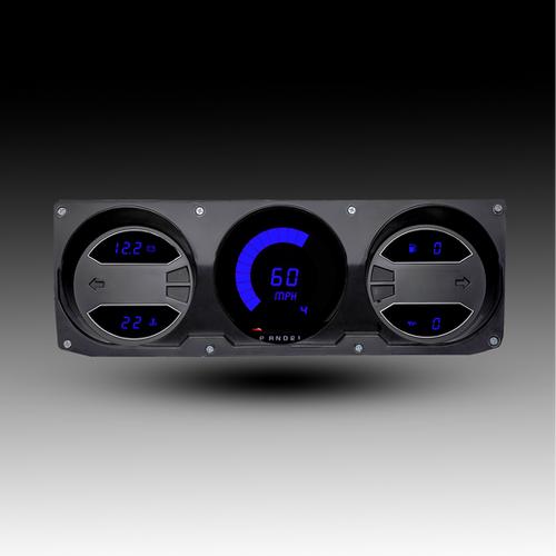 Conjunto de instrumentos digitales LED Intellitronix con placa frontal negra para Dodge Mini Ram 81-93