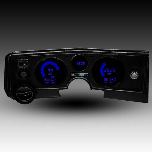 Intellitronix LED Digital Gauge Cluster Set With Black Faceplate For 69 Chevrolet Chevelle