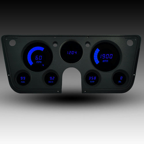 Conjunto de instrumentos digitales LED Intellitronix con placa frontal negra para camionetas Chevrolet 67-72